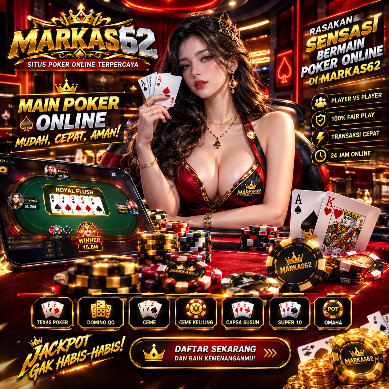 MARKAS62: Situs Poker Online 88 Terpercaya Daftar Poker Terbaik Markas 62